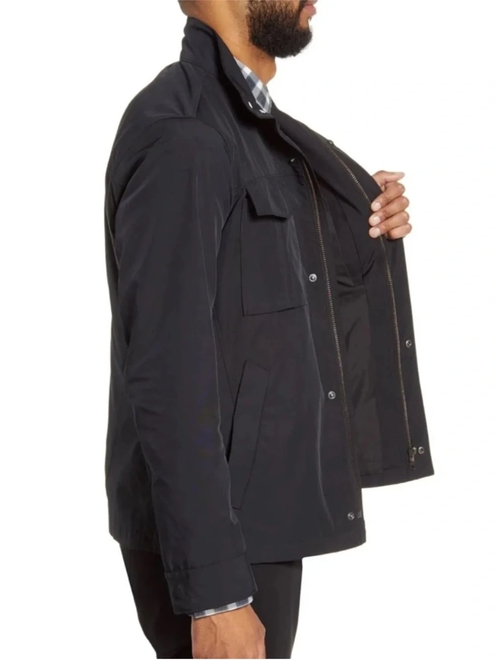 Theory 'Yost N Fuel' Canvas Slim Fit Utility Jacket Ink Black Size M